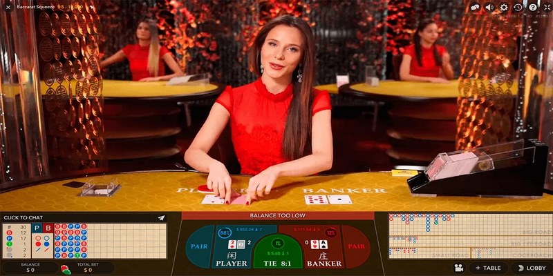 Live Baccarat 33WIN tính thắng thua dựa vào điểm